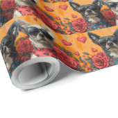 オーストラリアの牛とハートバラバレンタインデー ラッピングペーパー (ロールコーナー)