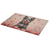 オーストラリアの牛とバラ – バレンタインデー カッティングボード (角)