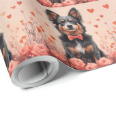 オーストラリアの牛とバラ – バレンタインデー ラッピングペーパー (ロールコーナー)