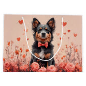 オーストラリアの牛とバラ – バレンタインデー ラージペーパーバッグ (裏面)