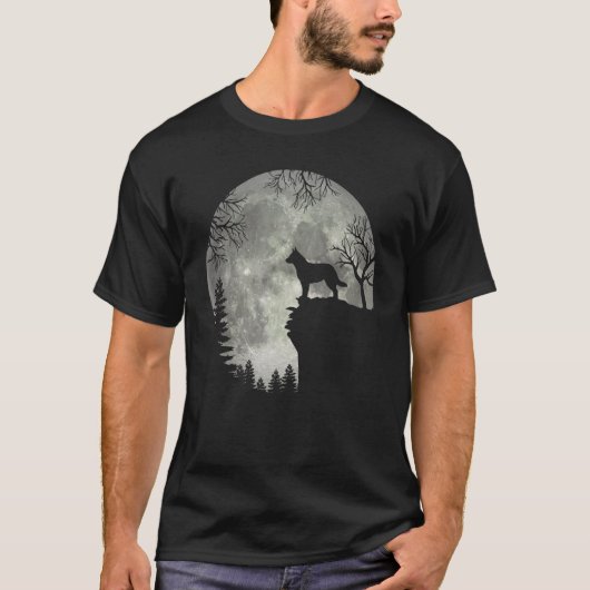 オーストラリアの牛と月 ハロウィン ハロウィン 月 Tシャツ (正面)