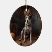 オーストラリアの牛のカボチャのハロウィーン怖い セラミックオーナメント (右)