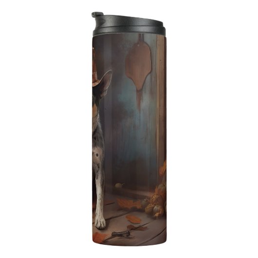 オーストラリアの牛のカボチャのハロウィーン怖い タンブラー (回転右)