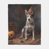 オーストラリアの牛のカボチャのハロウィーン怖い フリースブランケット (正面)