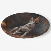 オーストラリアの牛のカボチャのハロウィーン怖い ペーパープレート (アングル)