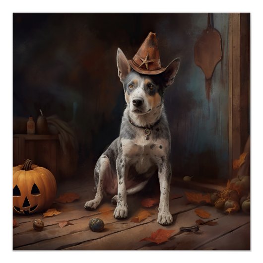 オーストラリアの牛のカボチャのハロウィーン怖い ポスター (正面)