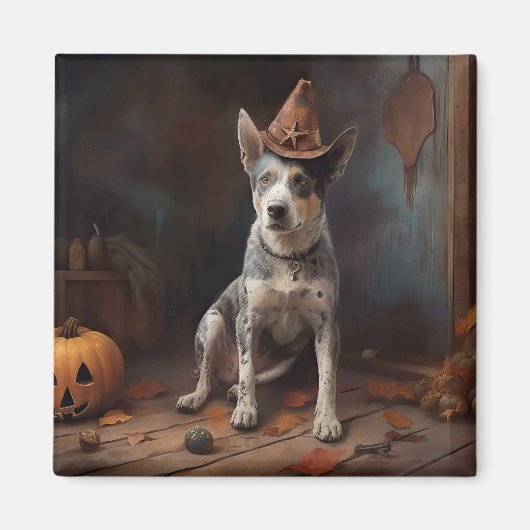 オーストラリアの牛のカボチャのハロウィーン怖い マグネット (正面)