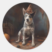 オーストラリアの牛のカボチャのハロウィーン怖い ラウンドシール (正面)