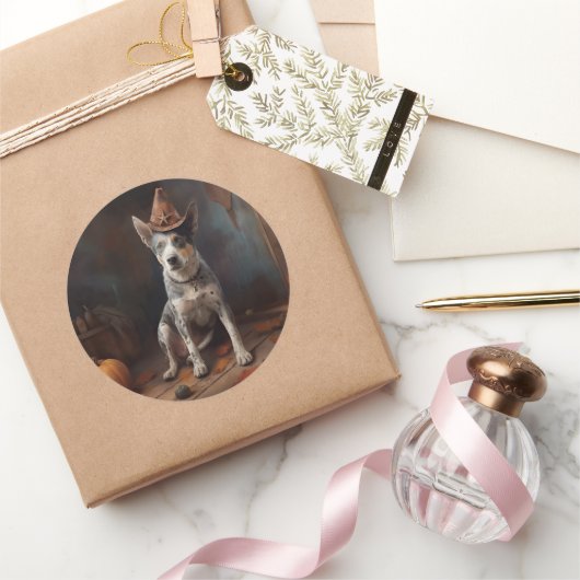 オーストラリアの牛のカボチャのハロウィーン怖い ラウンドシール (ギフト)