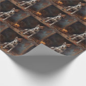 オーストラリアの牛のカボチャのハロウィーン怖い ラッピングペーパー (角)