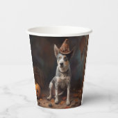 オーストラリアの牛のカボチャのハロウィーン怖い 紙コップ (裏面)