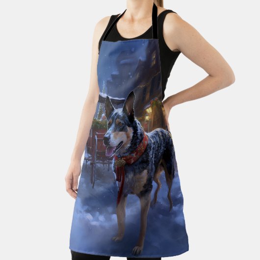 オーストラリアの牛のクリスマスフェスティバルシーズン エプロン (インサイチュ)
