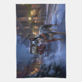 オーストラリアの牛のクリスマスフェスティバルシーズン キッチンタオル (縦)