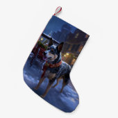 オーストラリアの牛のクリスマスフェスティバルシーズン スモールクリスマスストッキング (正面 (吊り時))