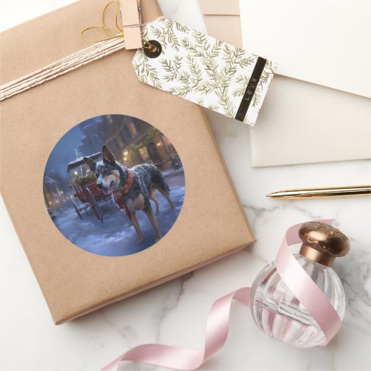 オーストラリアの牛のクリスマスフェスティバルシーズン ラウンドシール (ギフト)