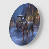 オーストラリアの牛のクリスマスフェスティバルシーズン ラージ壁時計 (傾斜)