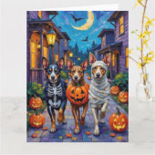 オーストラリアの牛のハロウィーンでのトリックまたは治療 カード (黄色い花)