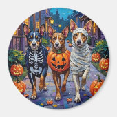 オーストラリアの牛のハロウィーンでのトリックまたは治療 マグネット (正面)