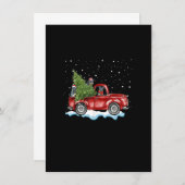 オーストラリアの牛の犬が赤いトラックのクリスマスTsに乗る 招待状 (正面/裏面)
