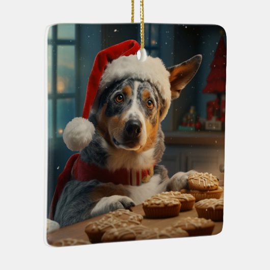 オーストラリアの牛の犬のクリスマスCookieの休日 セラミックオーナメント (右)