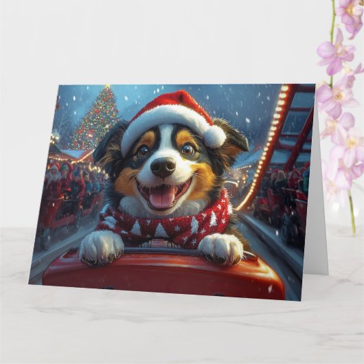 オーストラリアの牛の犬のジェットコースターのクリスマス カード (蘭)