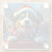 オーストラリアの牛の犬のジェットコースターのクリスマス ガラスコースター (裏面)