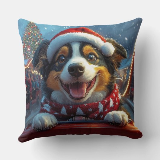 オーストラリアの牛の犬のジェットコースターのクリスマス クッション (裏面)