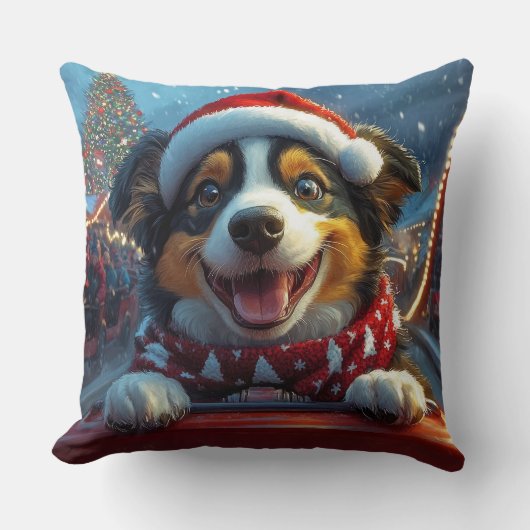オーストラリアの牛の犬のジェットコースターのクリスマス クッション (正面)