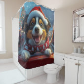 オーストラリアの牛の犬のジェットコースターのクリスマス シャワーカーテン (インサイチュ)