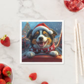 オーストラリアの牛の犬のジェットコースターのクリスマス スタンダードカクテルナプキン (インサイチュ)