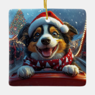 オーストラリアの牛の犬のジェットコースターのクリスマス セラミックオーナメント