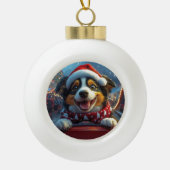 オーストラリアの牛の犬のジェットコースターのクリスマス セラミックボールオーナメント (正面)