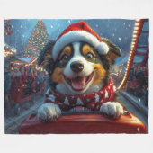オーストラリアの牛の犬のジェットコースターのクリスマス フリースブランケット (正面(横))