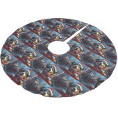 オーストラリアの牛の犬のジェットコースターのクリスマス ブラッシュドポリエステルツリースカート (アングル)