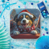 オーストラリアの牛の犬のジェットコースターのクリスマス ペーパープレート (パーティー)