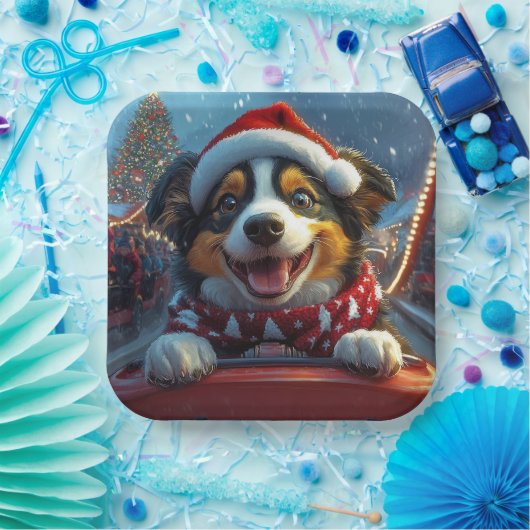 オーストラリアの牛の犬のジェットコースターのクリスマス ペーパープレート (パーティー)