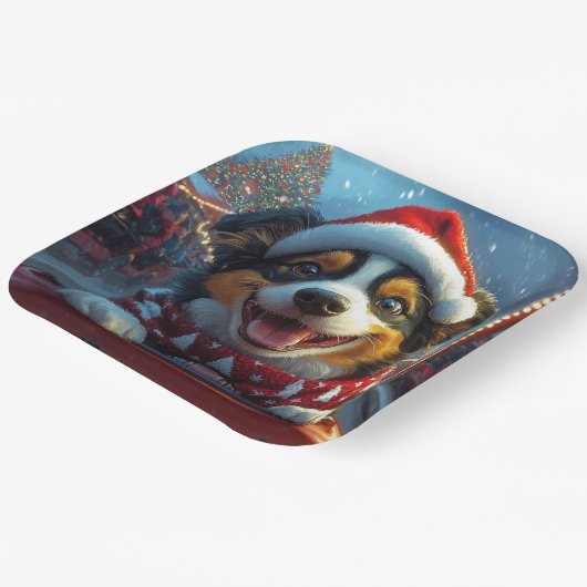 オーストラリアの牛の犬のジェットコースターのクリスマス ペーパープレート (傾斜あり)