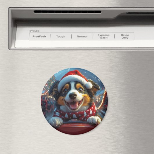 オーストラリアの牛の犬のジェットコースターのクリスマス マグネット (インサイチュ (食洗機))