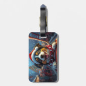 オーストラリアの牛の犬のジェットコースターのクリスマス ラゲッジタグ (裏面縦)