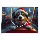 オーストラリアの牛の犬のジェットコースターのクリスマス ラージペーパーバッグ (正面)