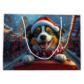 オーストラリアの牛の犬のジェットコースターのクリスマス ラージペーパーバッグ (裏面)