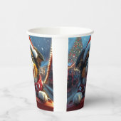 オーストラリアの牛の犬のジェットコースターのクリスマス 紙コップ (左)