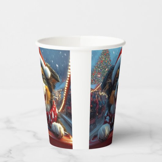 オーストラリアの牛の犬のジェットコースターのクリスマス 紙コップ (左)