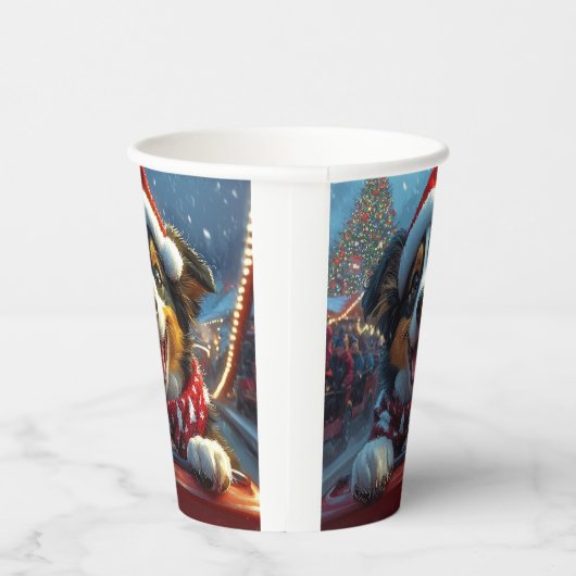 オーストラリアの牛の犬のジェットコースターのクリスマス 紙コップ (右)