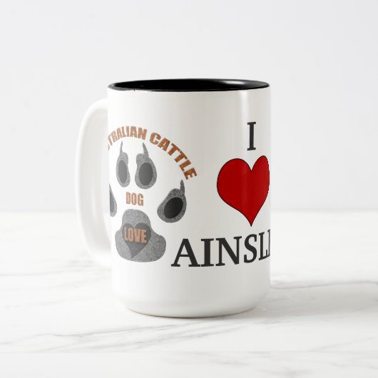 オーストラリアの牛の犬の品種 ツートーンマグカップ (正面左)