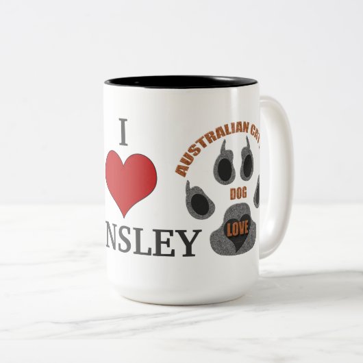 オーストラリアの牛の犬の品種 ツートーンマグカップ (正面右)