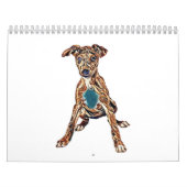 オーストラリアの牛の犬の子犬のミックスが座って見ている カレンダー (カバー)