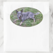 オーストラリアの牛の犬の愛w pic 楕円形シール (バッグ)