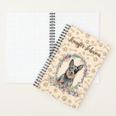 オーストラリアの牛の犬の手の跡とフローラカワイト ノートブック (内側)