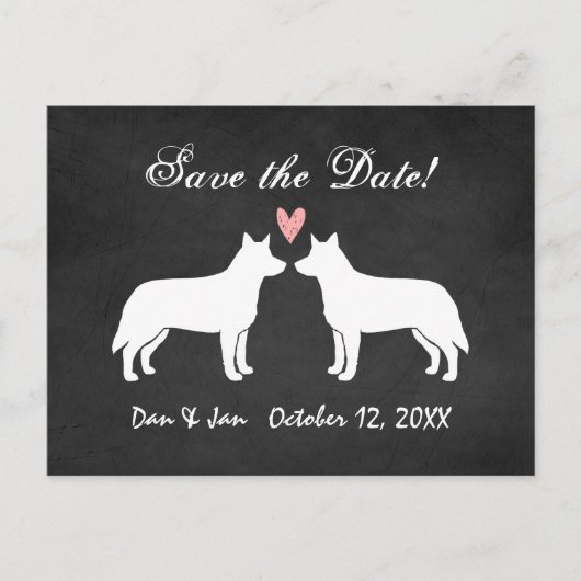 オーストラリアの牛の犬の結婚式の日付を保存 案内ポストカード (正面)